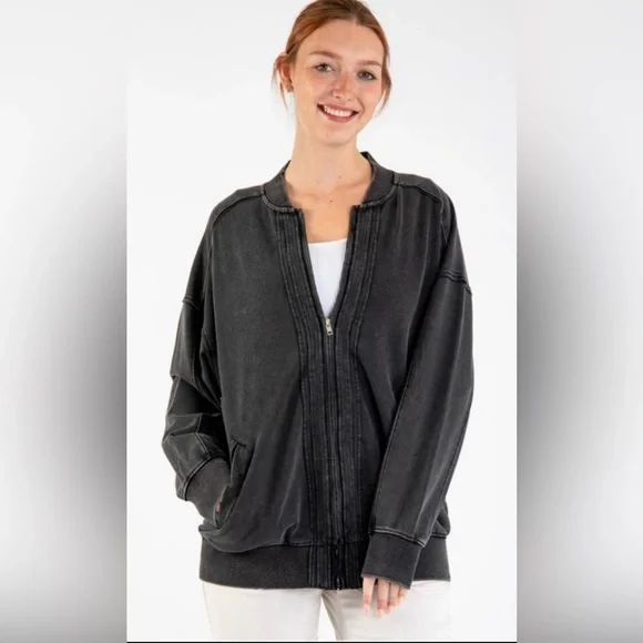 Bluevelvet/Women’s NWT Charcoal Zip Up Jacket Size S - Picture 1 of 12